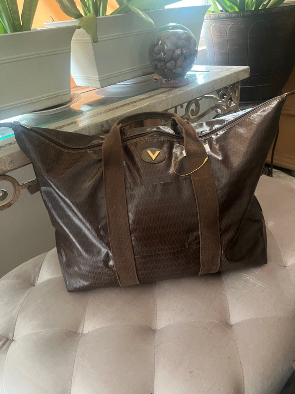 Valentino tote large weekender zip travel bag gym rehab